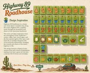 Set di Tessere Mahjong Americane Portatili da Viaggio, Semi-Trasparenti, Design Highway 89 Roadhouse, Progettate per 4 Giocatori - Product Image 6