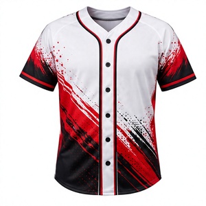 Maillot de baseball en gros par sublimation, vêtement de sport boutonné pour hommes et femmes, léger, respirant, entièrement imprimé, uniforme d'équipe pour le match - Product Image 1