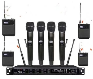 AD4Q 4-Channel Wireless DJ Karaoke <strong>Microphone</strong> System RGB Lighting Noise Cancelling Condenser <strong>Microphone</strong> for <strong>Stage</strong> - Product Image 1
