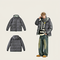 Veste d'extérieur pour homme avec logo personnalisé, veste d'hiver chaude pour homme, veste en coton épaisse pour homme, veste d'hiver à capuche pour homme, doudoune pour homme