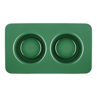 Gamelle double carrée en acier inoxydable anti-dérapante et anti-déversement, écologique, personnalisée en usine, avec tapis de léchage en silicone pour chien