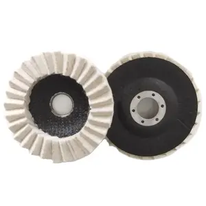 Yüksek kalite 125mm düz mermer Metal parlatıcı tekerlek özelleştirilebilir OEM Flap keçe disk yün Flap parlatma tekerlekleri