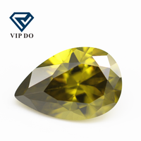 Pierres précieuses synthétiques en zircon cubique, taille de poire/péridot foncé, grade 5A, 2x3mm-10x14mm, en vrac, coupe à facettes, pierres CZ en forme de poire