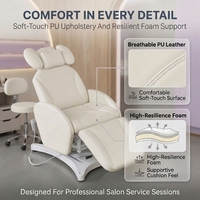 Table de Traitement Électrique pour Cils avec Appui-tête, Hauteur Réglable, Chaise de Soin pour Sourcils et Cils, Lit de Salon pour Extensions de Cils