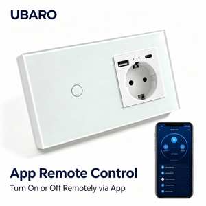 Interruptor de Luz Táctil Inteligente UBARO WiFi de 2 Canales, Panel de Vidrio Templado de 157 mm, Clasificación IP20, Monitor de Energía, Compatible con Tuya Smart Life Home - Product Image 6