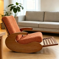 Fauteuil à bascule en bois de luxe nordique moderne, écologique et durable pour salon, bureau à domicile, hôtel, appartement, villa