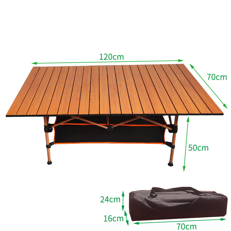 Rectangle Camping Garden Fold Up BBQ Table 120cm Portable Aluminium Folding Picnic
