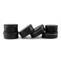 Pot de rangement cosmétique en aluminium rechargeable 15ml 30ml 50ml 60ml 100ml 150ml, noir mat et doré, avec couvercle à vis, pour bougies