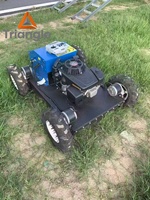Tondeuse à gazon télécommandée commerciale à quatre roues, 4 temps, à essence, tout-terrain, robotisée, moteur 224cc pour terrains accidentés et jardins forestiers