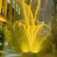 Espectacular Fuente de Agua Danzante en Forma de Abanico Dorado, Fuente de Agua de Gran Escala para Exteriores con Diseño de Cola de Fénix para Plazas Comerciales y Parques