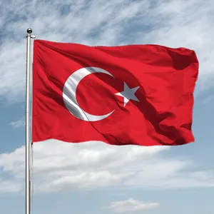 Турецкий флаг Flagnshow 3x5 футов 90x150 полиэстер