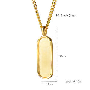 Collier personnalisé de qualité supérieure 3 couleurs pendentif <span class=keywords><strong>en</strong></span> acier inoxydable gravé cadeau de bénédiction pour <span class=keywords><strong>elle</strong></span> et lui - Product Image 1
