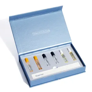 Logo personnalisé Mini Round Roll On Bottle Tester Parfum Atomizer Collection Boîte d'emballage cadeau magnétique pour ensemble de parfums