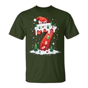 Camiseta divertida con estampado de árbol de Navidad y luces, para parejas, con diseño de meme 'Six Seven 6 7' - Product Image 1