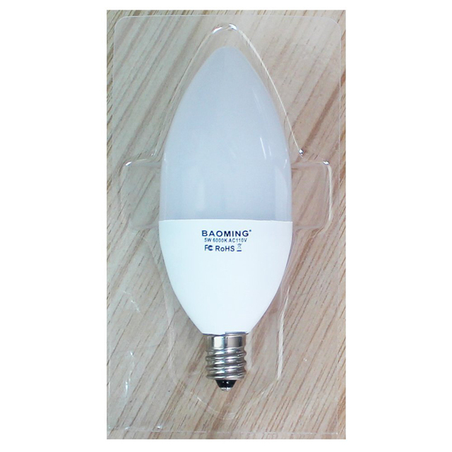 E12 Candelabra LED Light Bulbs 5W 500 Lumens Daylight White Modern Lightweight Surface Mount Chandelier & Candle Light Bulbs