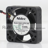 Ventilateur de refroidissement axial pour châssis de CPU, Japon Nidec, 5V 12V 48V DC 24V 0.08A AC EC 4010 40X40X10MM 4CM, trois fils, D04X-24TH 25B