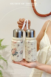 MSH Rose Pivoine National Style Rétro Thermos Tasse Grande Capacité Portable Tasse à Eau avec Corde - Product Image 3