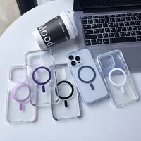 Nouvel arrivage coque de téléphone transparente en acrylique transparent pour iphone 15 plus coque de téléphone de charge sans fil magnétique pour iphone 16 pro max