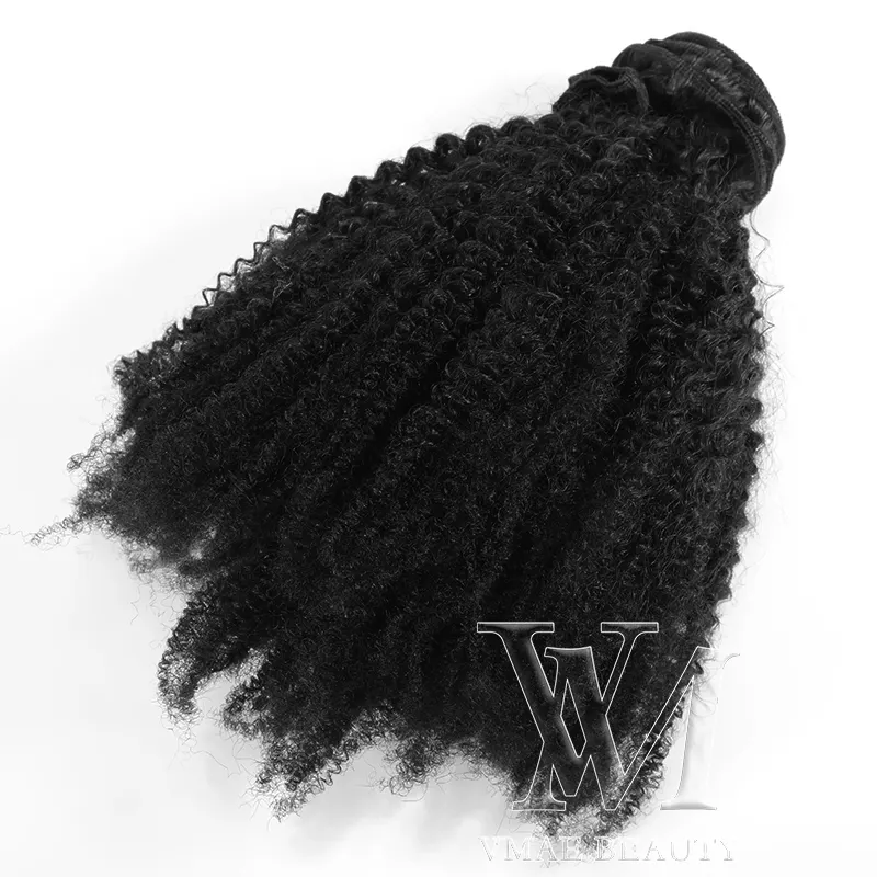 VMAE Best Selling Weave Natural Color Afro Curly 4B 4C Weft for Black Women Indian Human Hair Piece Extensions Bundles