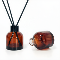 Diffuseur de parfum en verre HONGYU de luxe 100 ml, bouteille transparente ambrée noire personnalisable avec bouchon à vis et logo sur mesure