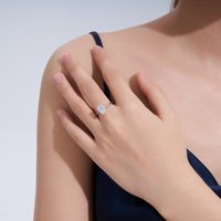Hete Aanbieding Mode Ovaal Geslepen Minimalistische VVS1 D Kleur Moissanite Trouwring GRA Gecertificeerde Zilveren Moissanite Ring Sieraden Ring