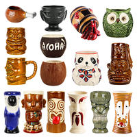 Personnalisé Pina Colada Noix de Coco Shell Tiki Tasse en Céramique Tiki Bière Cocktail Tasse Personnalisée Pour Bar Pour Alcool