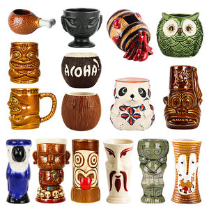 Personalizado Piña Colada Coco Shell Tiki Taza Cerámica Tiki Cerveza Cóctel Taza Personalizada Para Bar Para Alcohol - Product Image 5