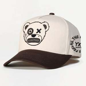 Gorra de Béisbol Deportiva con Bordado a Mano de Oso, Estilo Urbano, con Logotipo Personalizado, 100% Algodón, Ajustada - Product Image 1