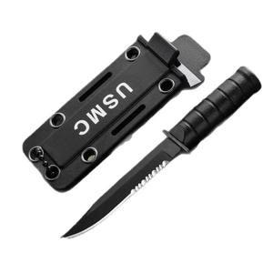 سكين رقبة بشفرة من الفولاذ المقاوم للصدأ مع غمد ومقبض بلاستيكي، سكين مستقيم صغير للتخييم متعدد الأغراض ومحمول - Product Image 4