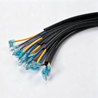 Kabel Harness Kustom dengan Terminal Spade Biru Transparan & Konektor Plastik & Selubung Pelindung untuk Peralatan Pendingin