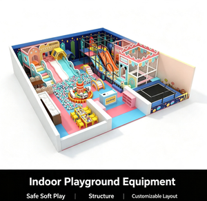 Aire de jeux intérieure personnalisée pour enfants, château gonflable commercial avec piscine à balles, toboggan et trampoline pour <span class=keywords><strong>centre</strong></span> commercial - Product Image 1