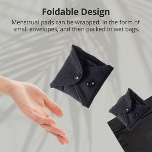 Serviettes hygiéniques réutilisables en coton biologique 18x23cm pour l'entraînement, très absorbantes, anti-fuites, lavables, pour femmes actives - Product Image 5