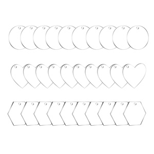 Acrylic Ornament Clear Blanks <strong>Tassels</strong> <strong>Key</strong> Chain Jump Rings <strong>for</strong> Vinyl Crafting DIY Keychain Double Sided Acrylic Charms - Product Image 1