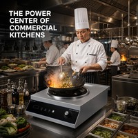 Gewerblicher 5000W Konkaver Induktionsherd 110V 220V Hochleistungs-Wok-Kocher für Chinesische Restaurants Asiatische Großküchen