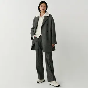पेशेवर आपूर्तिकर्ता महिलाओं के सूट स्ट्रिपे ब्लेज़र जैकेट स्लिम फिट ऊन कोट महिलाओं के लिए