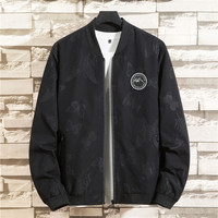 2066 2026 Nouvelle veste bomber décontractée pour homme, coupe ample, coupe-vent enduite, col montant, logo frontal, 220g, grandes tailles
