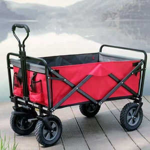 <span class=keywords><strong>Beau</strong></span> <span class=keywords><strong>chariot</strong></span> de <span class=keywords><strong>jardin</strong></span> pliable en acier robuste <span class=keywords><strong>chariot</strong></span> de transport en plein air PU outils de plage camping certifié OEM GS - Product Image 3