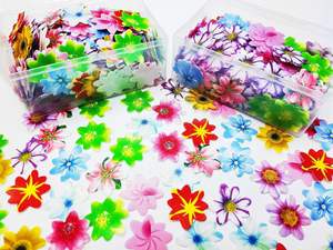 120 Piezas de Papel de <span class=keywords><strong>Oblea</strong></span> de 3 cm, Flores Pequeñas de Crisantemo, Papel de Arroz Glutinoso para Fotos, para Dulces, Piruletas, Postres, Decoraciones de Repostería - Product Image 3