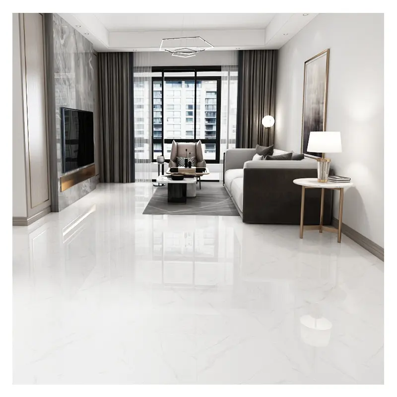 120 x 60 Wall House Interior Polished Ceramic Family Floor Large White Marble Glazed Porcelain Tile