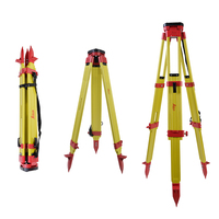 Adjustable Heavy Duty Wooden Surveying Tripod 5/8 Inch Thread Survey Tripod for Total Station Theodolite RTK Level Instrument