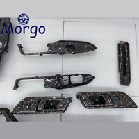 Kit de garnitures intérieures en fibre de carbone forgée avec accents dorés pour Ford Mustang GT 2015-2023 Tableau de bord Console centrale