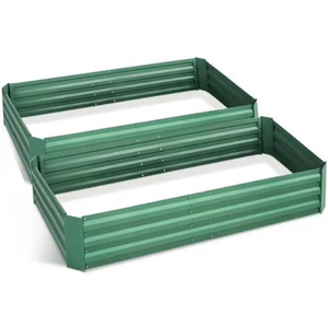 Grand bac à plantes surélevé en métal galvanisé ondulé pour l'extérieur, kit de jardinière pour légumes, fleurs, jardin, patio, cour - Product Image 1