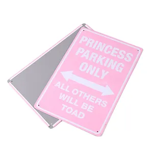 Винтажный металлический жестяной знак, предупреждающий знак, розовый декоративный плакат для домашнего гаража