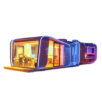 Maison capsule spatiale personnalisable de 20 pieds ou 40 pieds, solutions écologiques à énergie solaire, pods de camping, maison modulaire préfabriquée en acier