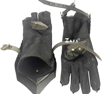 Gantelets en acier doux noircis médiévaux faits à la main Cosplay gants en cuir pour Noël Pâques Saint Valentin-Artisanat de magnésie