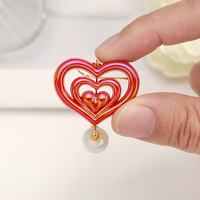 Boucles d'oreilles en perles avec crochets en acier inoxydable, motif couronne et cœur, colorées, ajourées, mignonnes, romantiques, douces, polyvalentes, adaptées à toutes les tenues, bijoux de mode