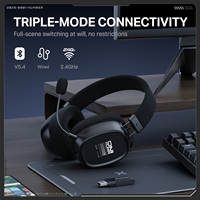 Headset OEM ONIKUMA GT839 2.4G Nirkabel Tipe C Tri-mode Head-mounted Over-ear Gaming dengan Mikrofon
