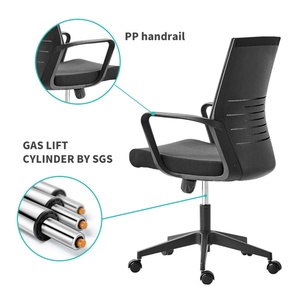 เก้าอี้สำนักงานผ้าสีดำพนักพิงกลาง รุ่นทันสมัย ราคาโรงงาน - Product Image 6