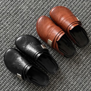Smooth surface waterproofing Genuine <b>Leather</b> <b>Closed</b> <b>Toe</b> Hook Loop Casual Slip-On Comfort Rubber Out sole All Seasons Solid Color - Product Image 4