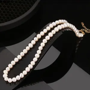 GPN25 RINNTIN Vòng Cổ Choker Xinh Xắn Mạ Vàng 14K Vòng Cổ Ngọc Trai Nước Ngọt Nuôi Cấy Bằng Bạc Sterling 925 Cho Nữ